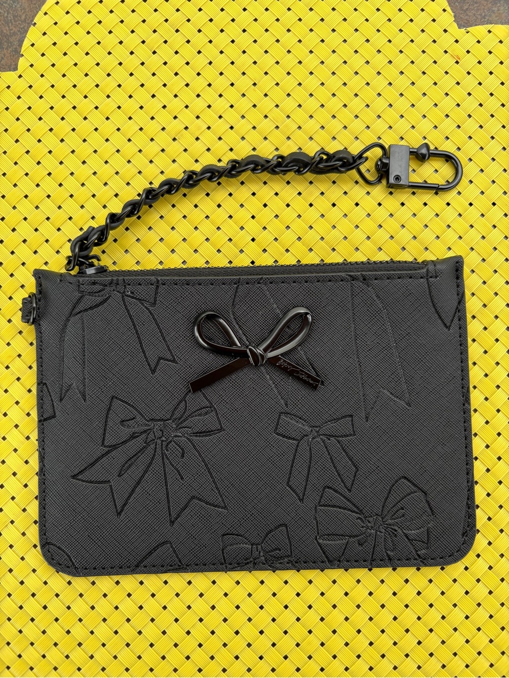 Betsey Johnson Black Bow-Detail Wristlet/Purse Accessory